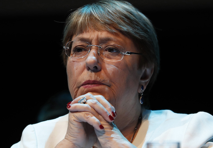 En esta foto de archivo del 9 de abril de 2019, Michelle Bachelet, Alta Comisionada para los Derechos Humanos de las Naciones Unidas, asiste a una conferencia de prensa en Ciudad de México.