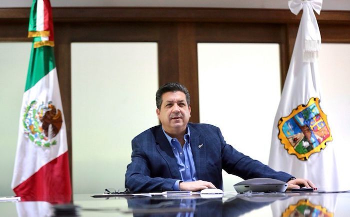 Francisco Javier García Cabeza de Vaca, entonces Gobernador de Tamaulipas, participó en una reunión vía remota con gobernadores en mayo de 2021.