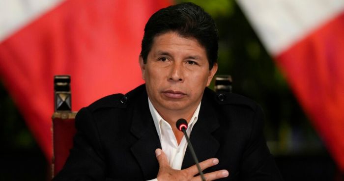 El Presidente de Perú, Pedro Castillo, asiste a una conferencia de prensa en el Palacio Presidencial en Lima, Perú, el martes 11 de octubre de 2022.