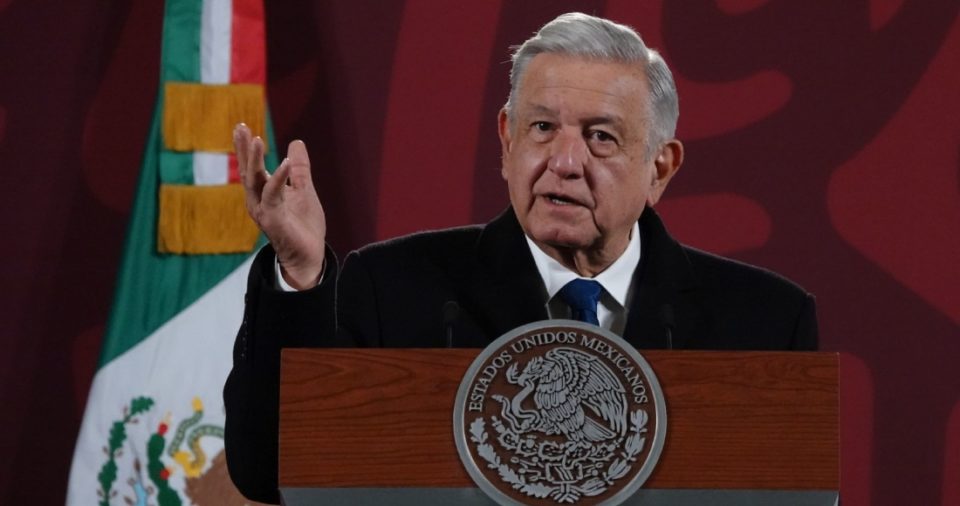 El Presidente Andrés Manuel López Obrador durante la conferencia de prensa matutina desde Palacio Nacional.