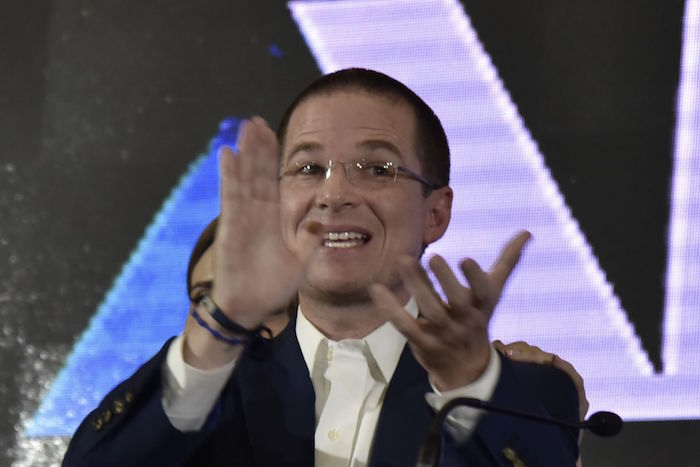Ricardo Anaya, entonces candidato a la Presidencia por la coalición “Por México al Frente", en conferencia de prensa.