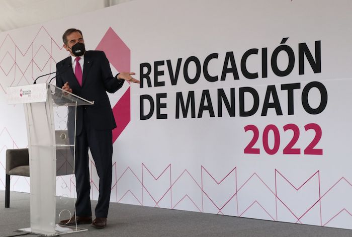 Lorenzo Córdova, Consejero presidente del INE, ofreció conferencia para dar informe sobre el avance e incidencias en lo que va de la jornada de participación ciudadana de Revocación de Mandato.