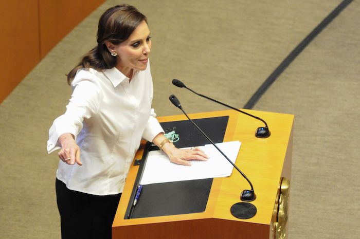 Lilly Telléz, Senadora del Partido Acción Nacional (PAN), durante una sesión.
