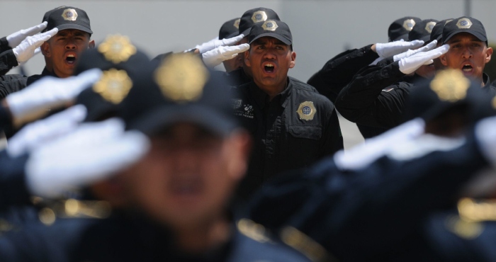 Graduación de los elementos de la policía de la Ciudad de México.