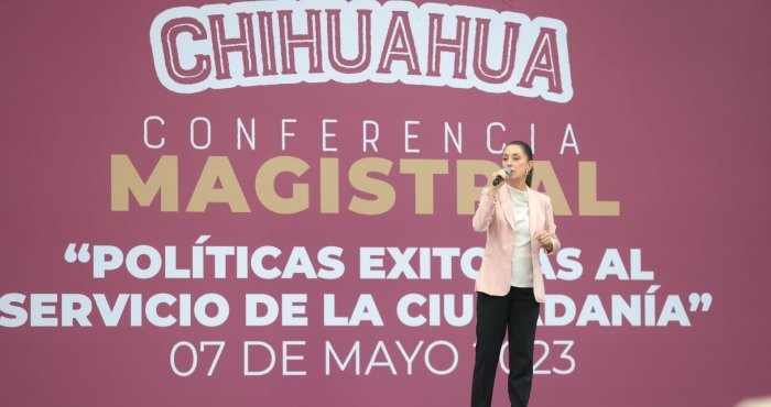 Claudia Sheinbaum, Jefa de Gobierno de la Ciudad de México, en Chihuahua.