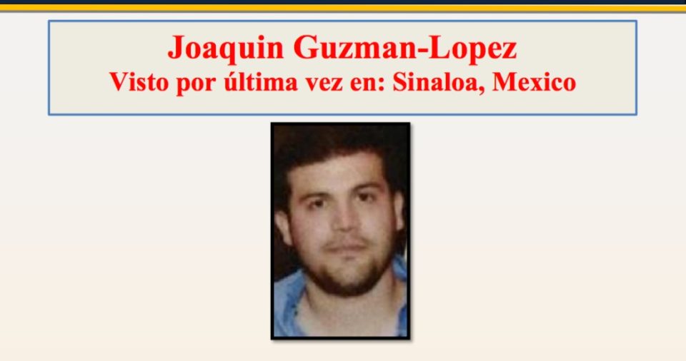El Departamento de Estado de los Estados Unidos difundió una nueva fotografía de Joaquín Guzmán López, mejor conocido como “El Chapito”, hijo del fundador del Cártel de Sinaloa (CDS), Joaquín “El Chapo” Guzmán Loera.
