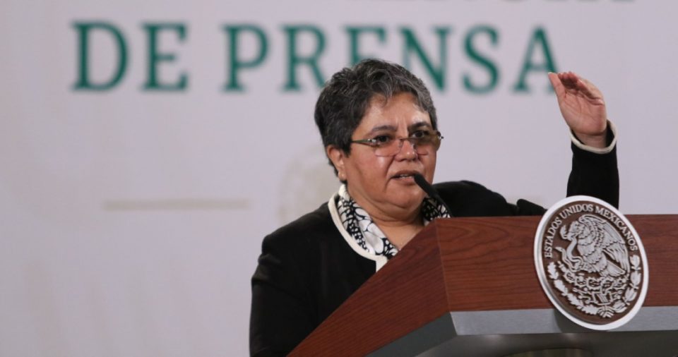 Raquel Buenrostro Sánchez, titular de la Secretaría de Economía, durante una conferencia de prensa realizada en 2021. Foto: Moisés Pablo Nava, Cuartoscuro